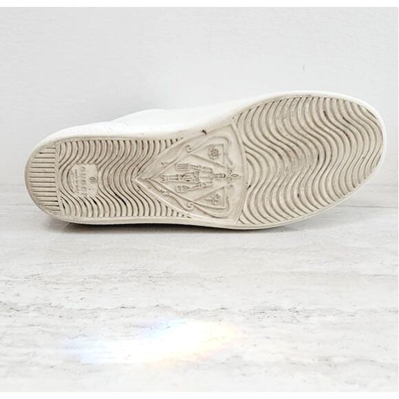 GUCCI ACE PERFORATED INTERLOCKING LOGO GG WHITE SZ 38 U.S SZ 7.5 / SZ 8 - Picture 5 of 7